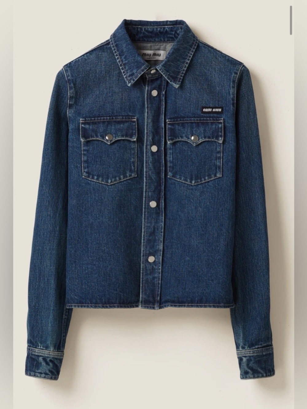 Miu Miu navy shirt denim Jacket size 36 NWT